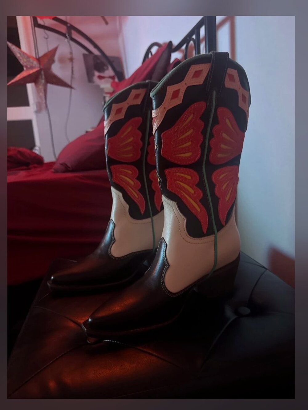 Steve Madden Size 7 Butterfly Cowboy Boots - Picture 3 of 3